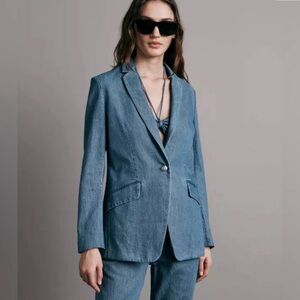 rag & bone Blue Denim Blazer